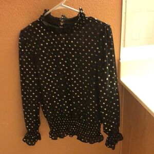 Black and gold long sleeve blouse.